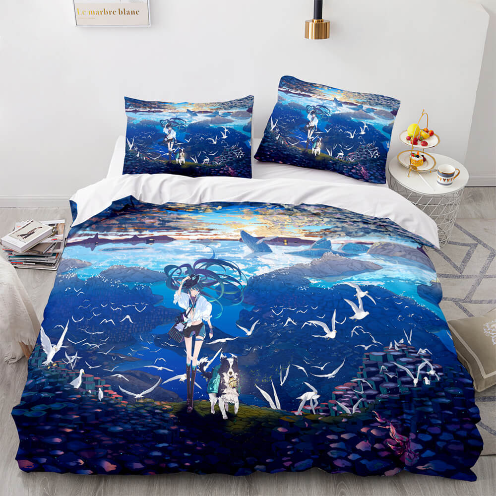 Anime Hatsune Miku Bedding Set Cosplay Quilt Cover Without Filler