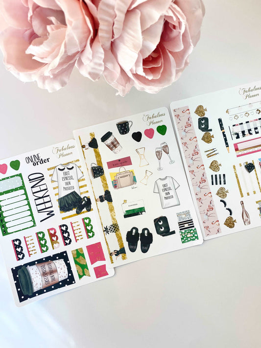 3 Sheets Live Colorfully Planner Stickers