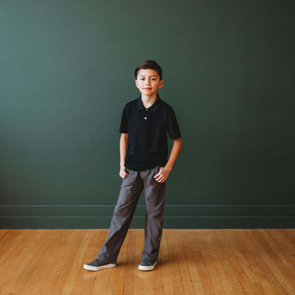 Boys Soft 100% Cotton 3-Pocket Jersey Pants - UPF 50+ | Red