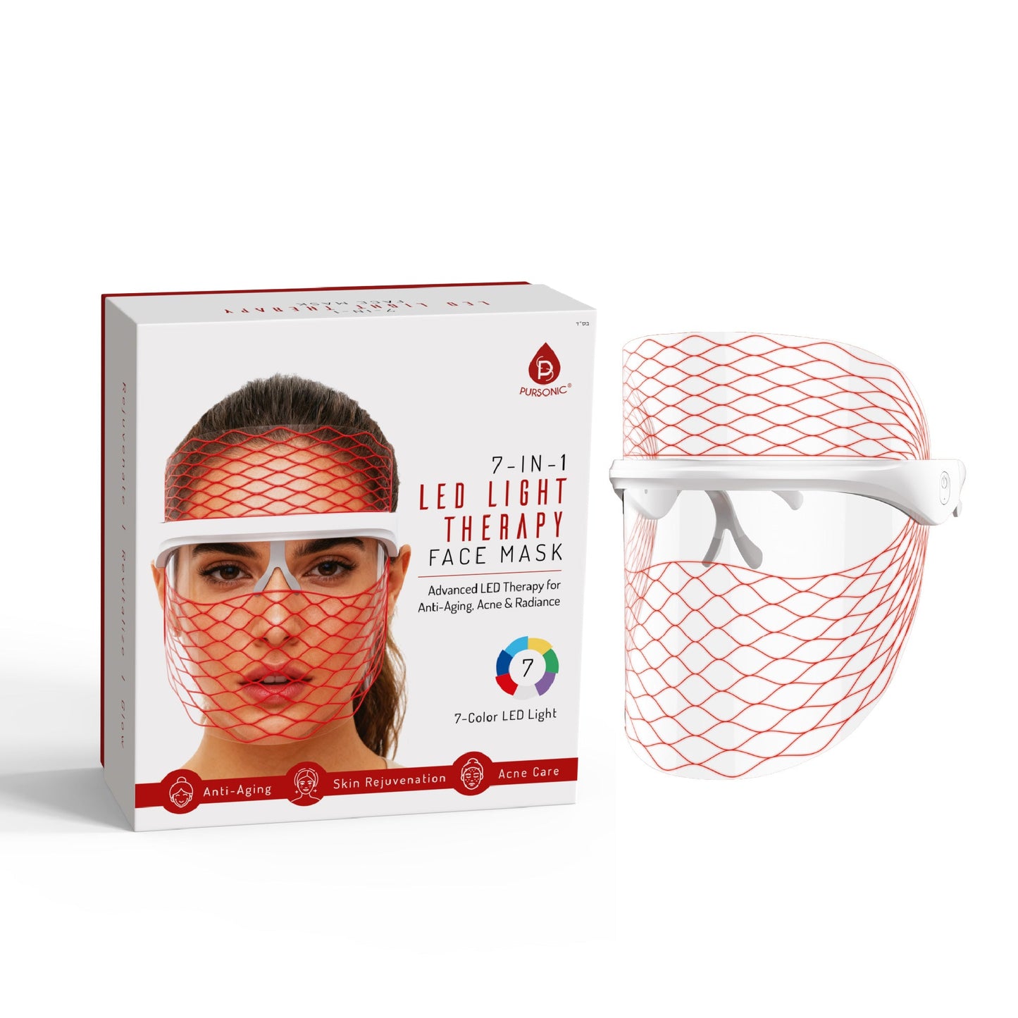 Pursonic 7-in-1 LED Light Therapy Face Mask – Rejuvenate, Restore & Reveal Your Glow