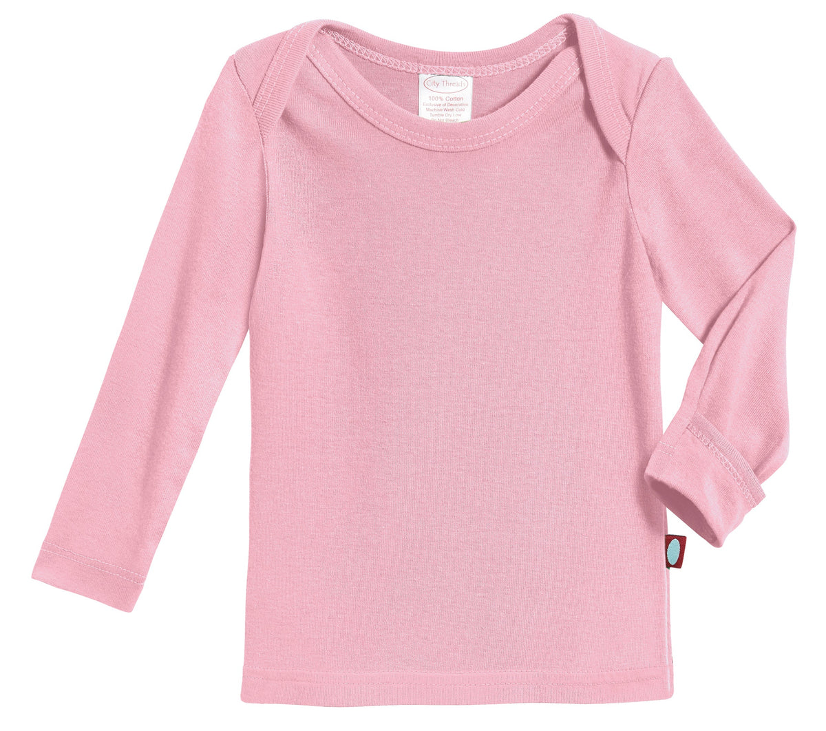 Super-Soft 100% Organic Cotton Baby Rib Long Sleeve Lap Tee| Bright Light Pink