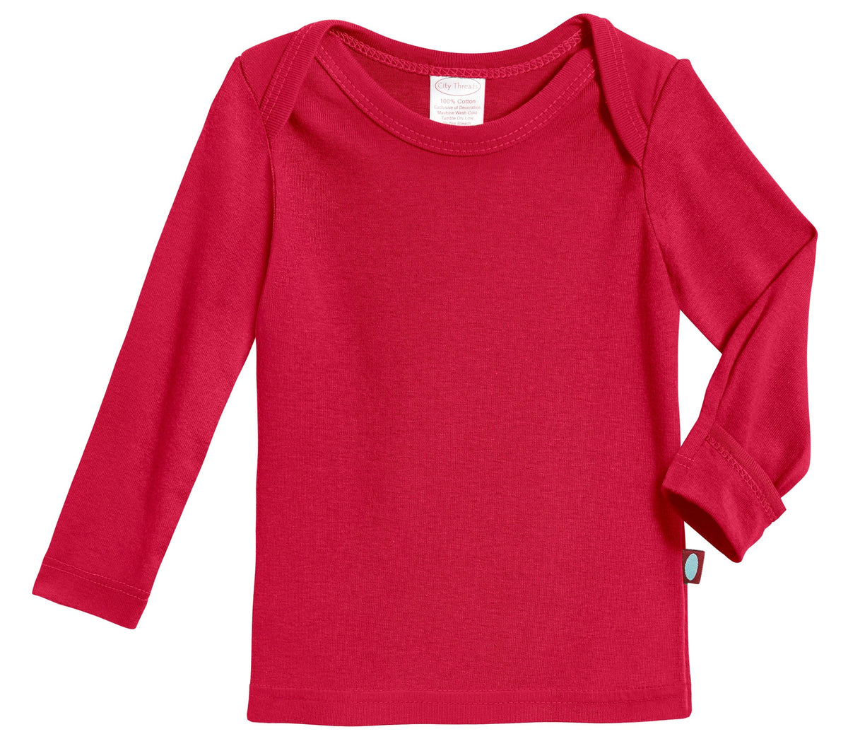 Super-Soft 100% Organic Cotton Baby Rib Long Sleeve Lap Tee| Candy Apple