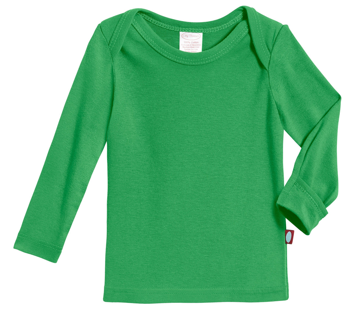 Super-Soft 100% Organic Cotton Baby Rib Long Sleeve Lap Tee| Elf Green