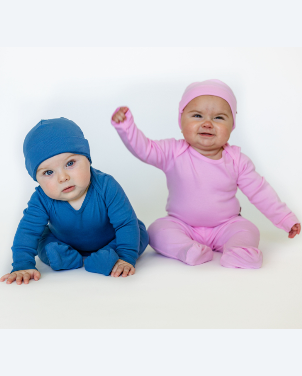 Super-Soft 100% Organic Cotton Baby Rib Long Sleeve Lap Tee| Smurf