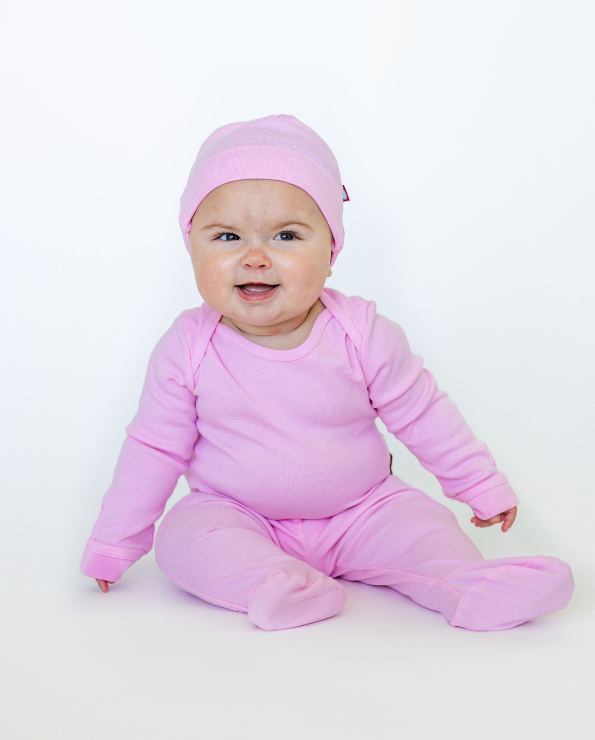 Super-Soft 100% Organic Cotton Baby Rib Long Sleeve Lap Tee| Candy Apple