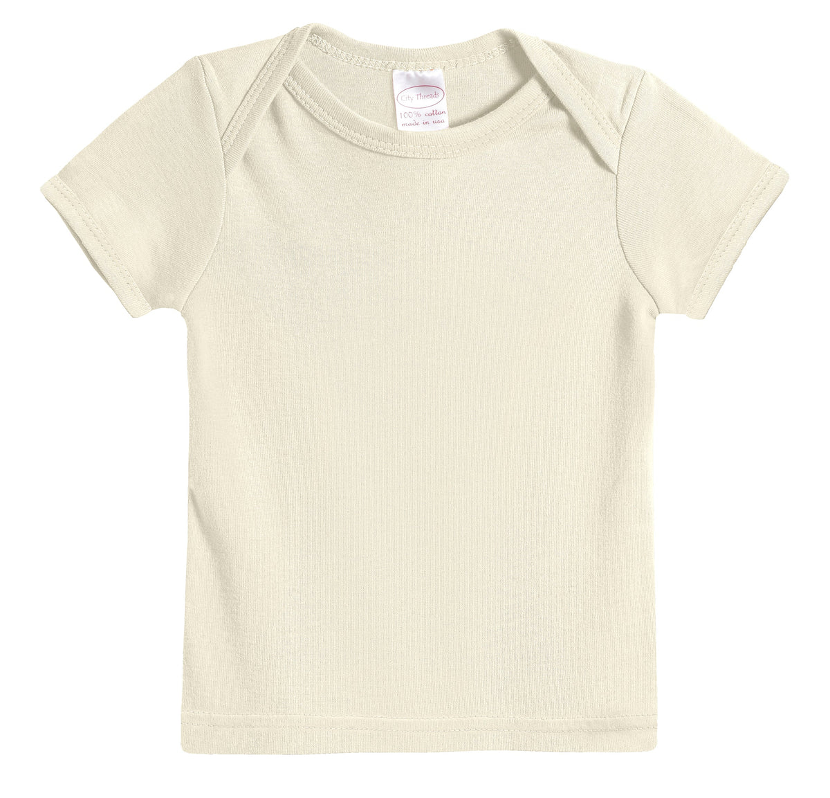 Super-Soft 100% Organic Cotton Baby Rib Short Sleeve Lap Tee| Oatmeal