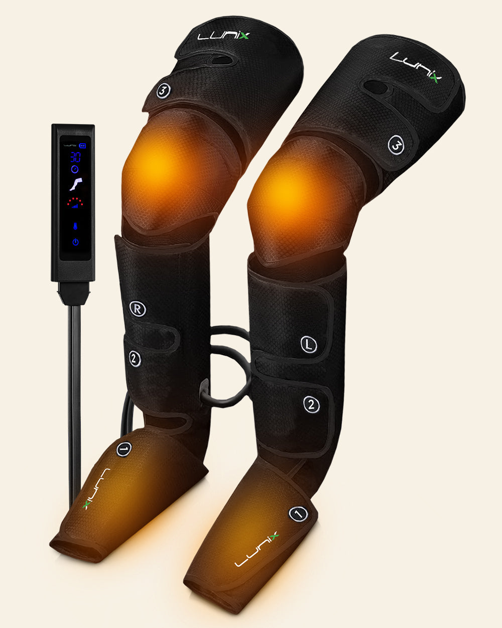 LX10 Full Leg Compression Massager, Charcoal Black