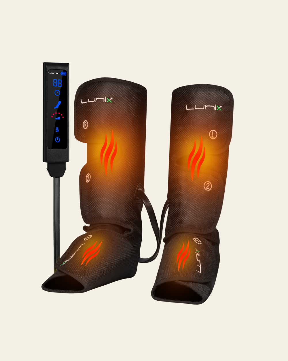LX1 Foot and Calf Compression Massager, Charcoal Black
