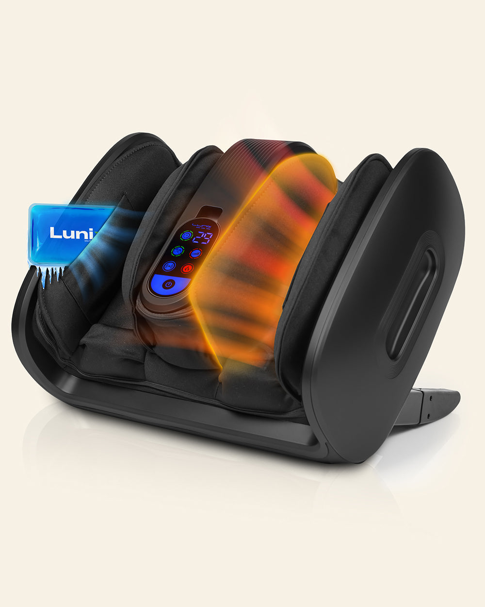 LX21 Foot and Calf Massager with Remote, Neuropathy & Plantar Fasciitis Relief, Granite Black