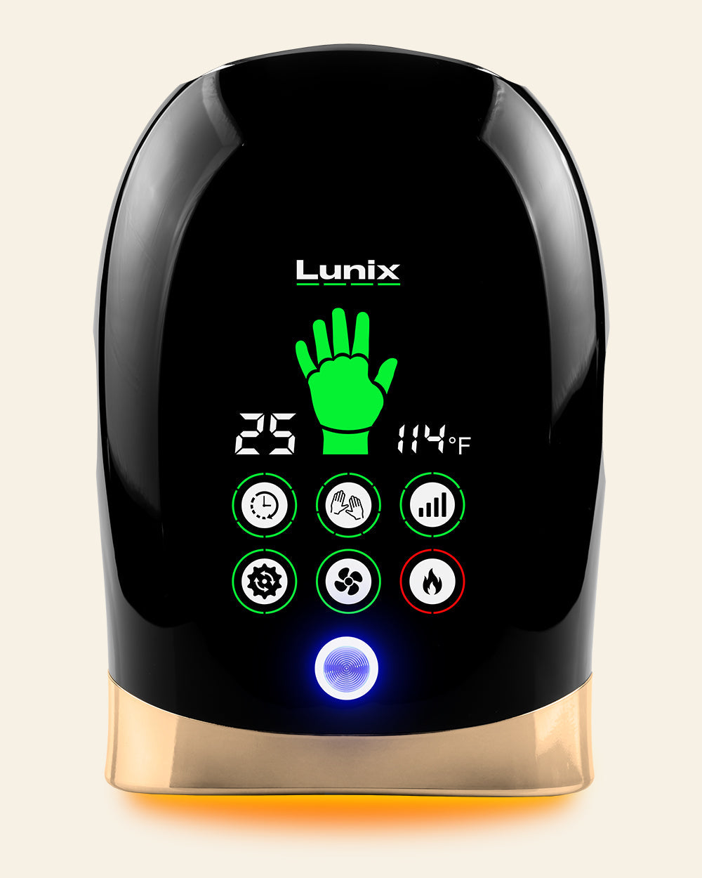 LX30 Rolling Hand Massager, Kneading + Compression, Heat + Cooling Fan, Charcoal Black