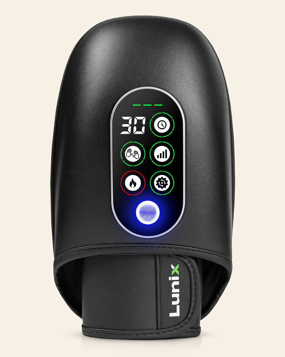 LX31 Rolling Hand Massager, Heat, Compression + Kneading, Smart Memory, Charcoal Black