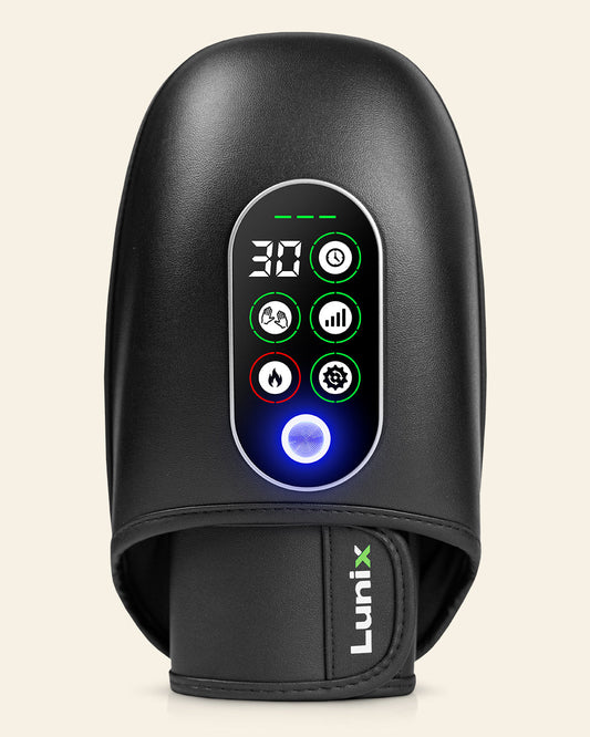 LX31 Rolling Hand Massager, Heat, Compression + Kneading, Smart Memory, Charcoal Black