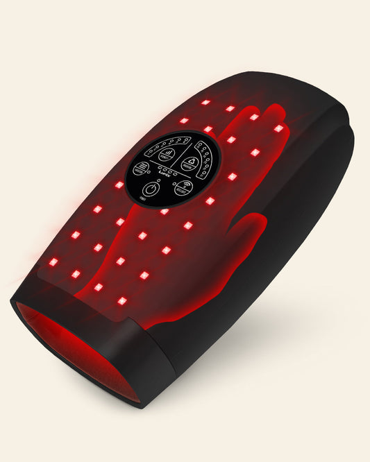 Lunix LX33 Hand Massager with Red Light Therapy, Carpal Tunnel & Wrist Pain Relief Device, Charcoal Black