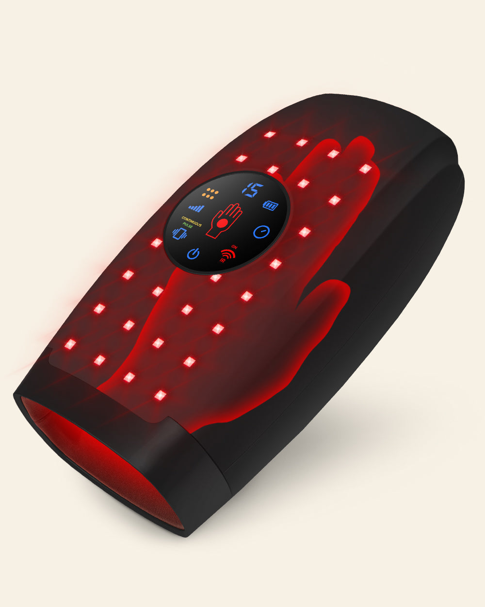 Lunix LX37 Hand Massager, Touchscreen Red Light Therapy for Hands, Charcoal Black