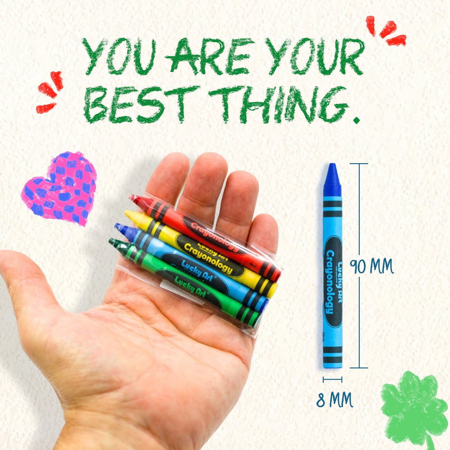 4-Color Crayon Sets – 20 Packs (80 Crayons), Non-Toxic, Restaurant & Party Ready