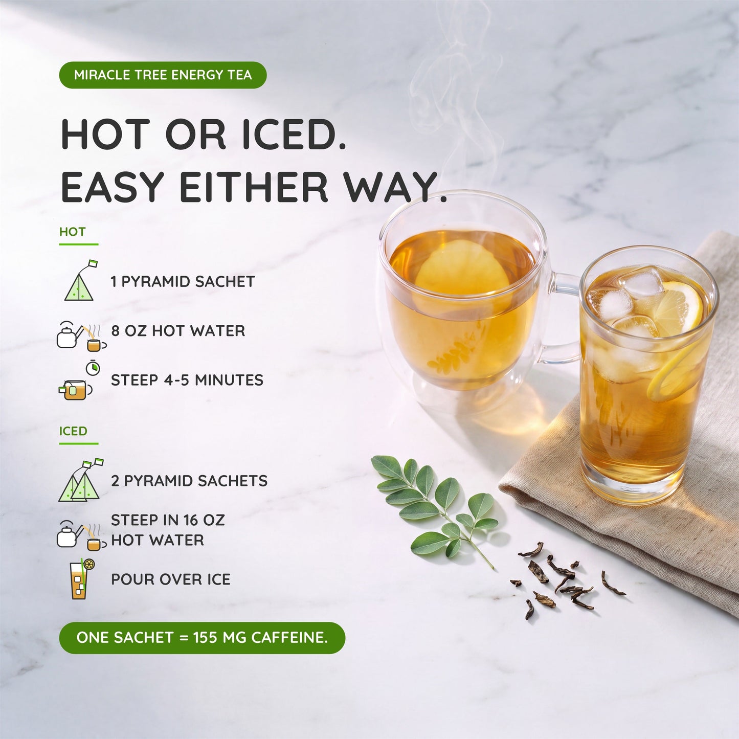 Organic Moringa Energy Tea - Orange Passionfruit - Natural Coffee Alternative