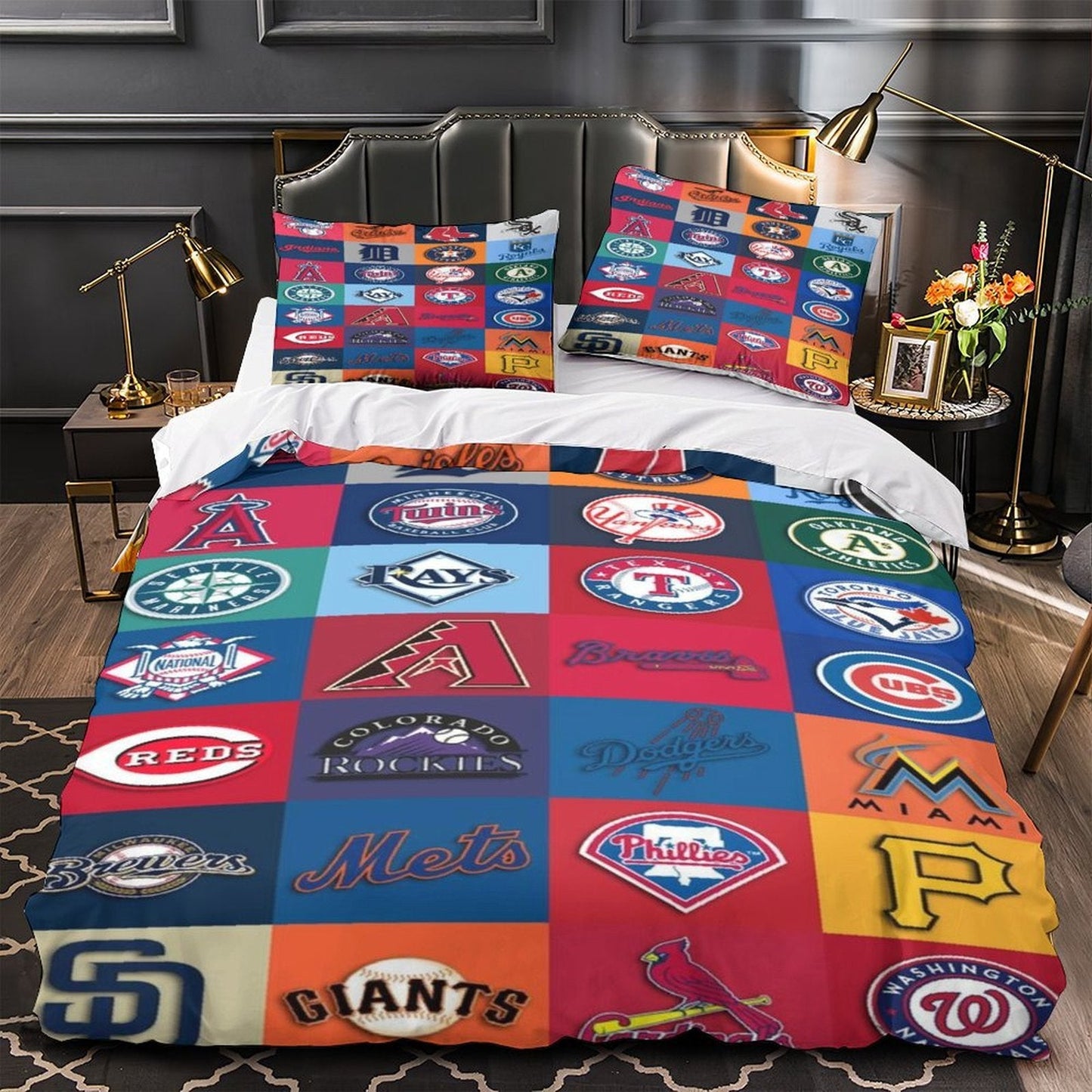 Major League Baseball MLB Duvet Cover Bedding Set Without Filler