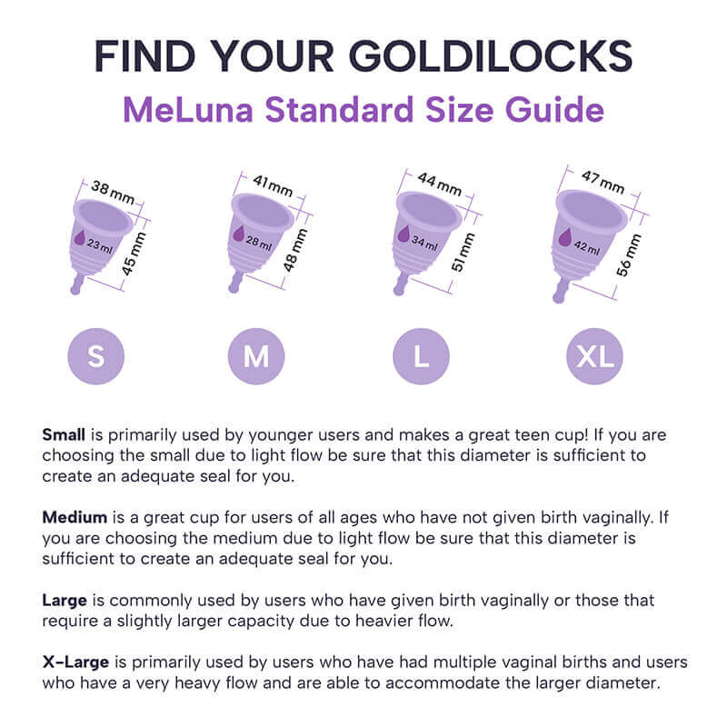 Menstrual Cup Starter Kit by MeLuna- Microwave Sterilizer PURPLE Cup