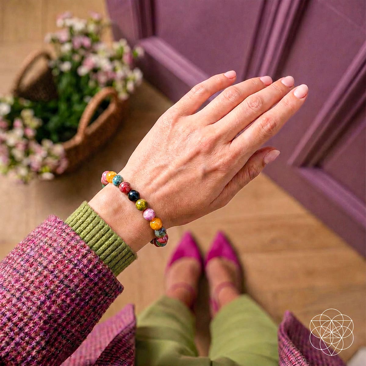 The Spiral Breaker - Rainbow Tourmaline Bracelet