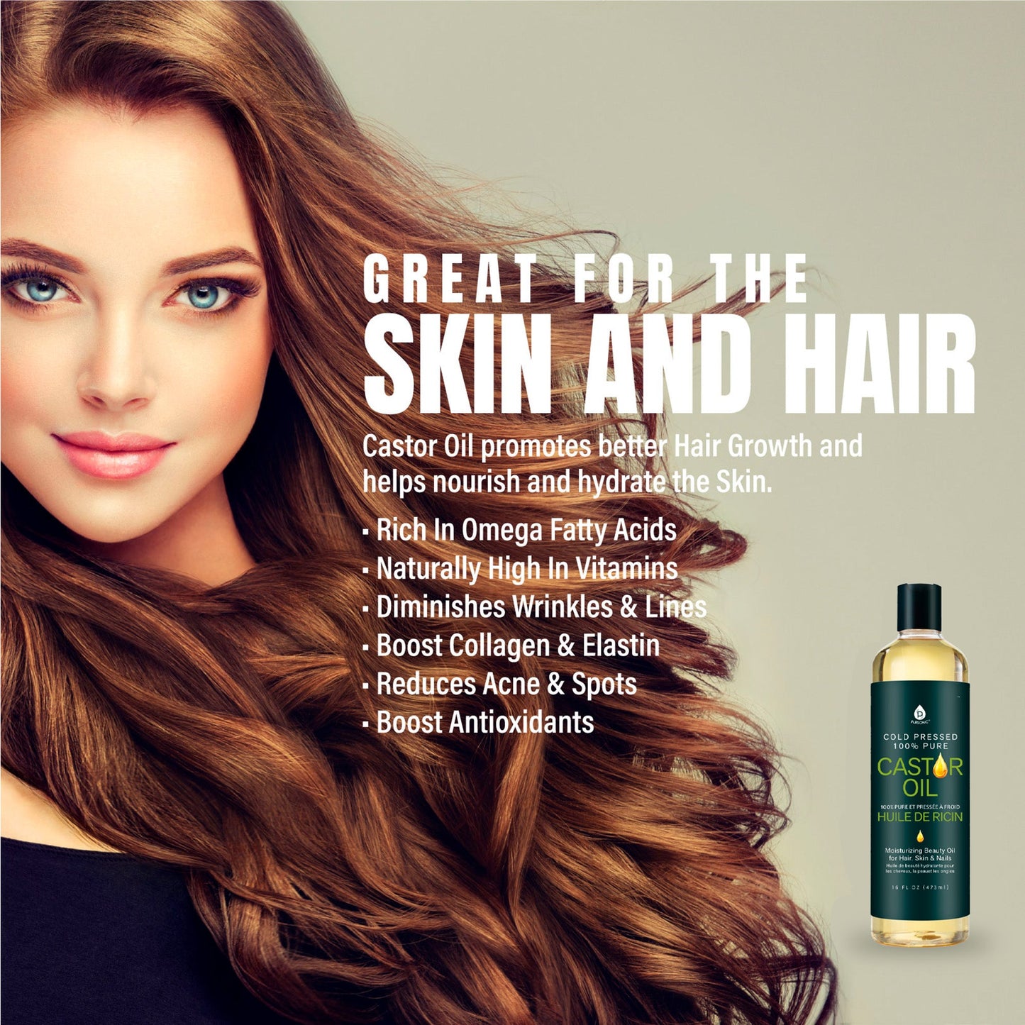 The Ultimate Hair & Skin Restoration Bundle: LED Therapy Brush, Castor Oil, Sweet Almond Oil, & Fractionated Coconut Oil