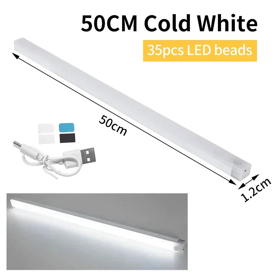 Wireless Rechargeable LED Motion Sensor Cabinet Light | Night Light for Closet Kitchen Wardrobe Stairs