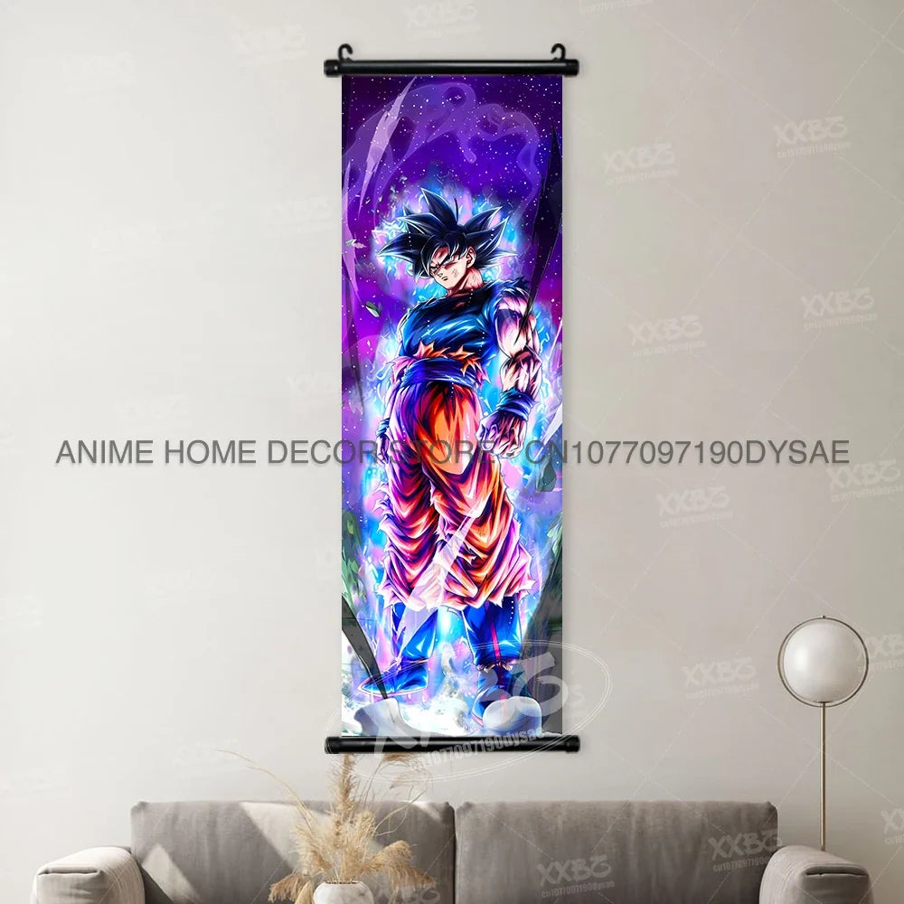 Dragon Ball Posters Anime Figures Wall Art Frieza Home Decor VegetaIII Scrolls Picture Goku Hanging Painting Son Gohan Wallpaper