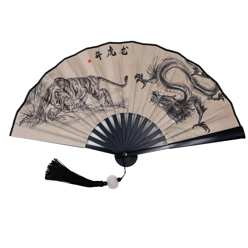 With Tassel Art Craft Style Foldable Hand Fan Portable Folding Fan Wedding Party Photo Props Guest Gifts Home Decor Craft