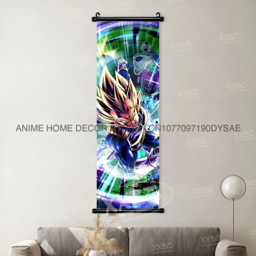 Dragon Ball Posters Anime Figures Wall Art Frieza Home Decor VegetaIII Scrolls Picture Goku Hanging Painting Son Gohan Wallpaper