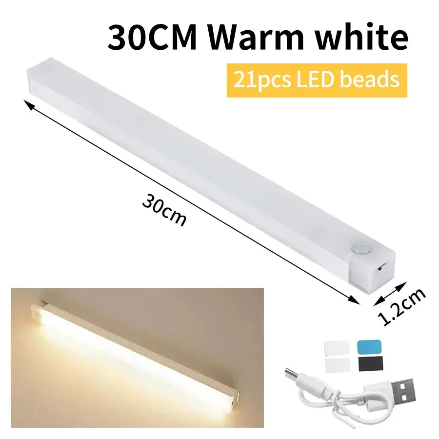 Wireless Rechargeable LED Motion Sensor Cabinet Light | Night Light for Closet Kitchen Wardrobe Stairs