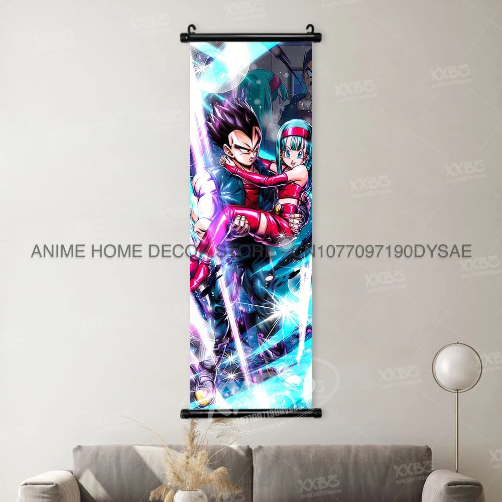 Dragon Ball Posters Anime Figures Wall Art Frieza Home Decor VegetaIII Scrolls Picture Goku Hanging Painting Son Gohan Wallpaper