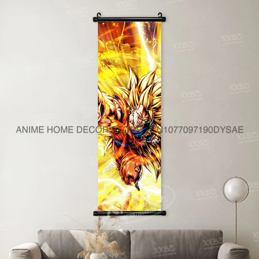 Dragon Ball Posters Anime Figures Wall Art Frieza Home Decor VegetaIII Scrolls Picture Goku Hanging Painting Son Gohan Wallpaper