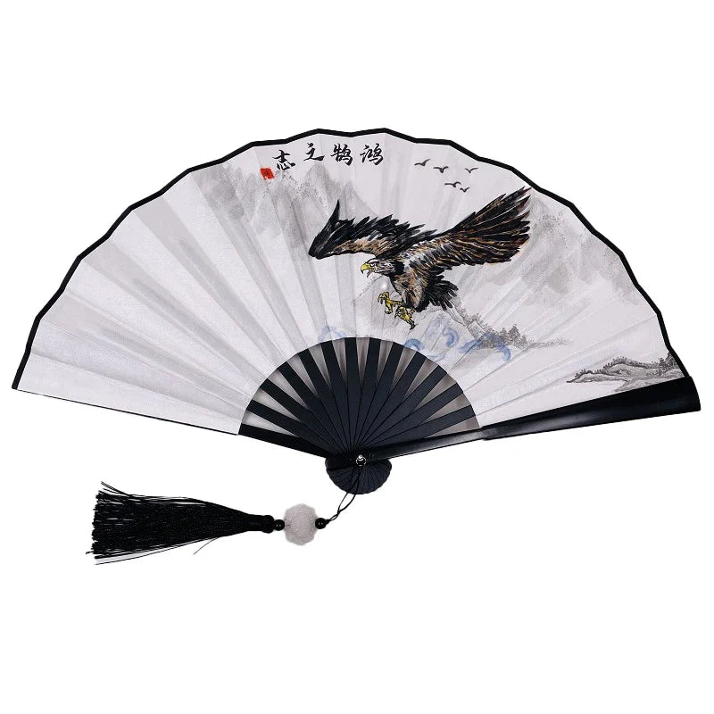 With Tassel Art Craft Style Foldable Hand Fan Portable Folding Fan Wedding Party Photo Props Guest Gifts Home Decor Craft