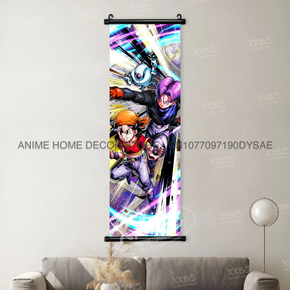 Dragon Ball Posters Anime Figures Wall Art Frieza Home Decor VegetaIII Scrolls Picture Goku Hanging Painting Son Gohan Wallpaper