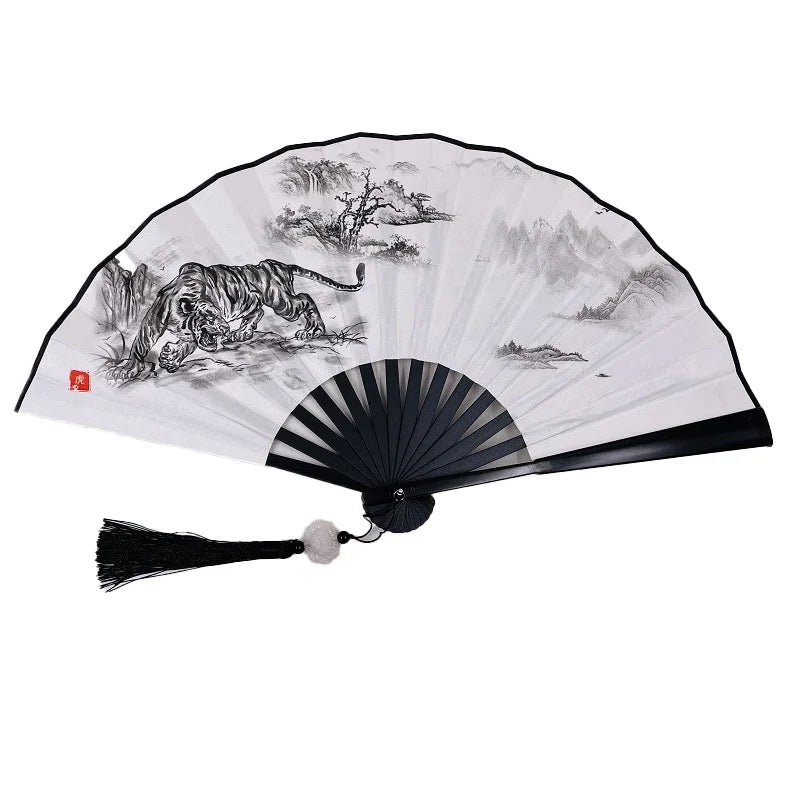 With Tassel Art Craft Style Foldable Hand Fan Portable Folding Fan Wedding Party Photo Props Guest Gifts Home Decor Craft