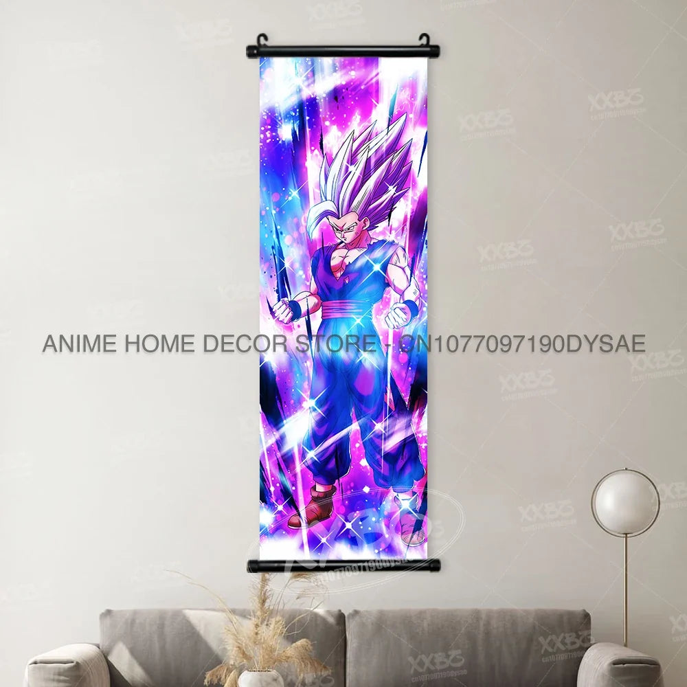Dragon Ball Posters Anime Figures Wall Art Frieza Home Decor VegetaIII Scrolls Picture Goku Hanging Painting Son Gohan Wallpaper