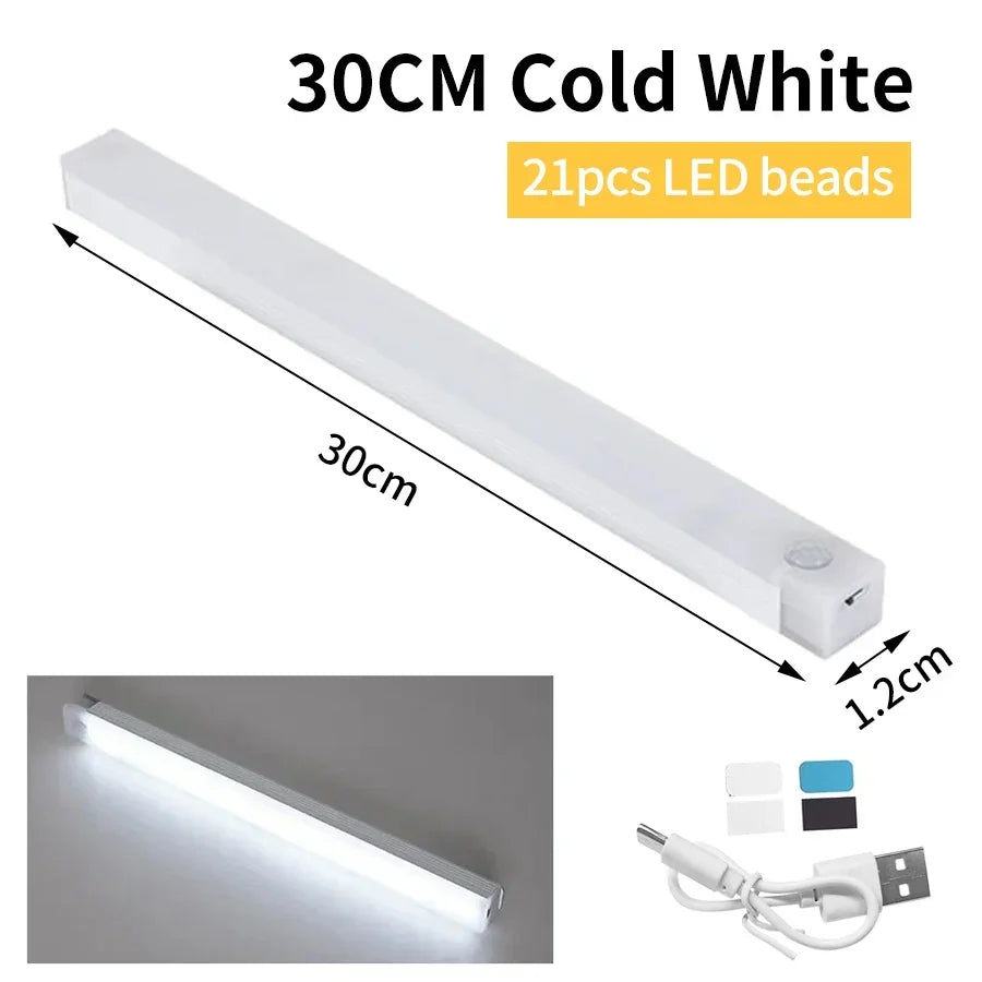 Wireless Rechargeable LED Motion Sensor Cabinet Light | Night Light for Closet Kitchen Wardrobe Stairs