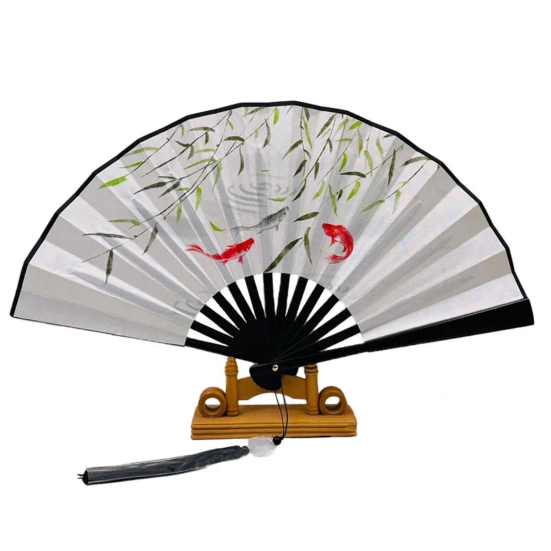 With Tassel Art Craft Style Foldable Hand Fan Portable Folding Fan Wedding Party Photo Props Guest Gifts Home Decor Craft
