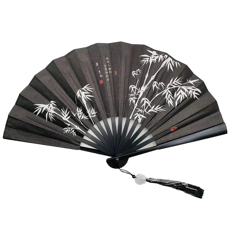 With Tassel Art Craft Style Foldable Hand Fan Portable Folding Fan Wedding Party Photo Props Guest Gifts Home Decor Craft