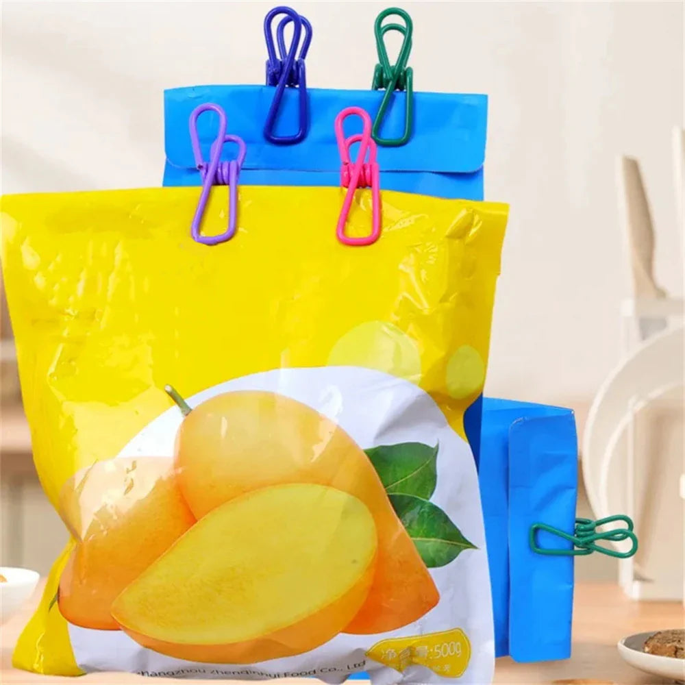 12pcs Durable Multi-Purpose Steel Clips for Sealing Food Bags | Kitchen & Dining Accessories