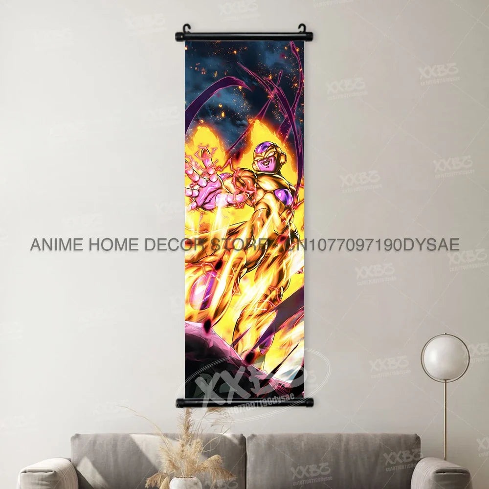 Dragon Ball Posters Anime Figures Wall Art Frieza Home Decor VegetaIII Scrolls Picture Goku Hanging Painting Son Gohan Wallpaper