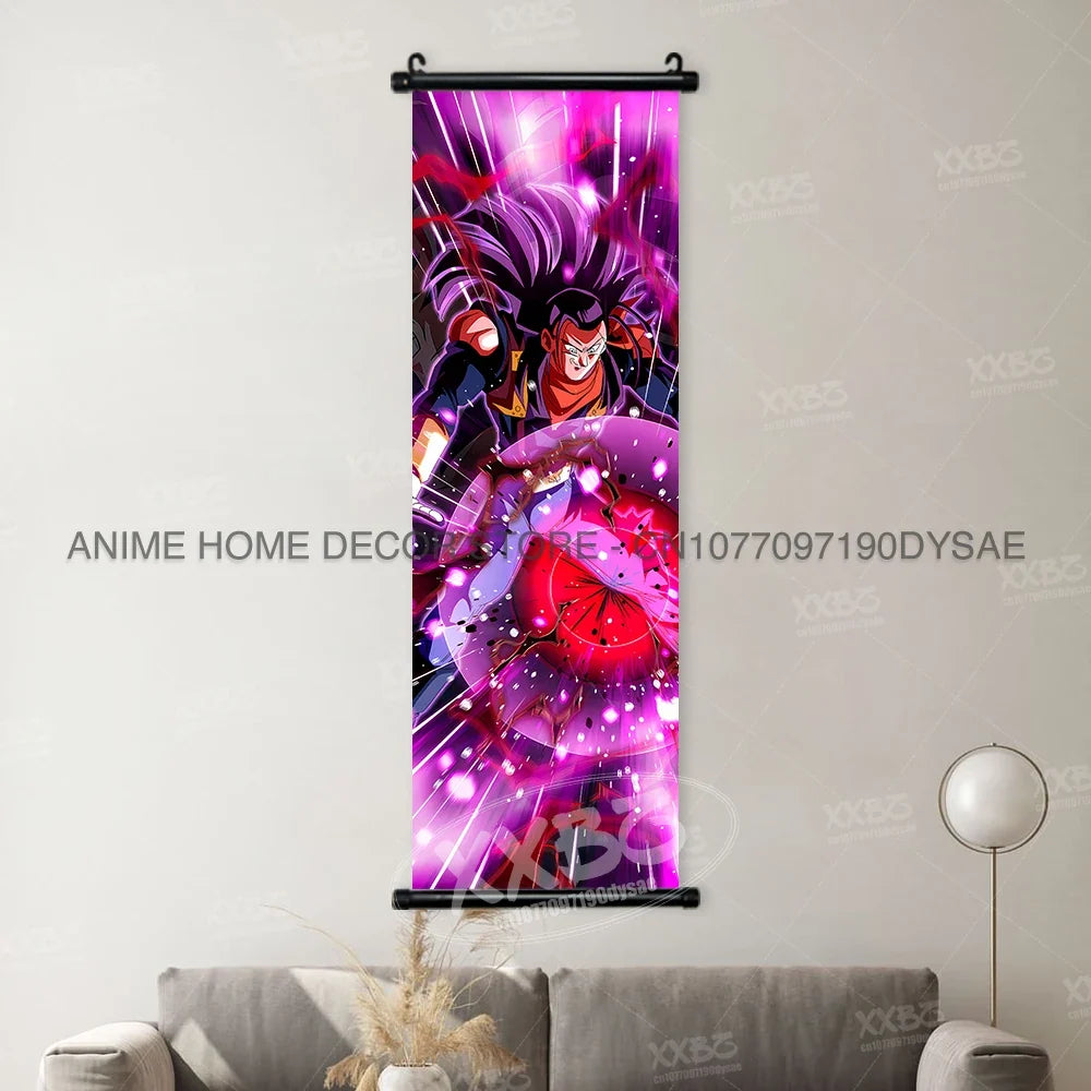 Dragon Ball Posters Anime Figures Wall Art Frieza Home Decor VegetaIII Scrolls Picture Goku Hanging Painting Son Gohan Wallpaper