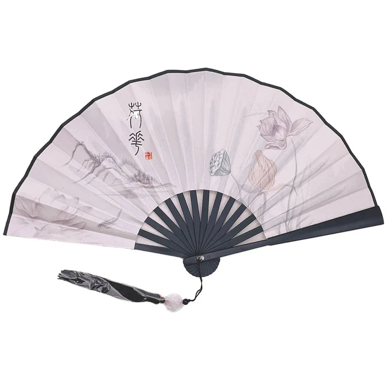 With Tassel Art Craft Style Foldable Hand Fan Portable Folding Fan Wedding Party Photo Props Guest Gifts Home Decor Craft