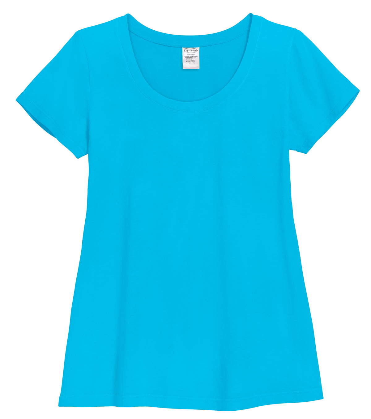 Women's Soft Supima 100% Cotton Short Sleeve Everyday Comfy Crew Tee | Turquoise