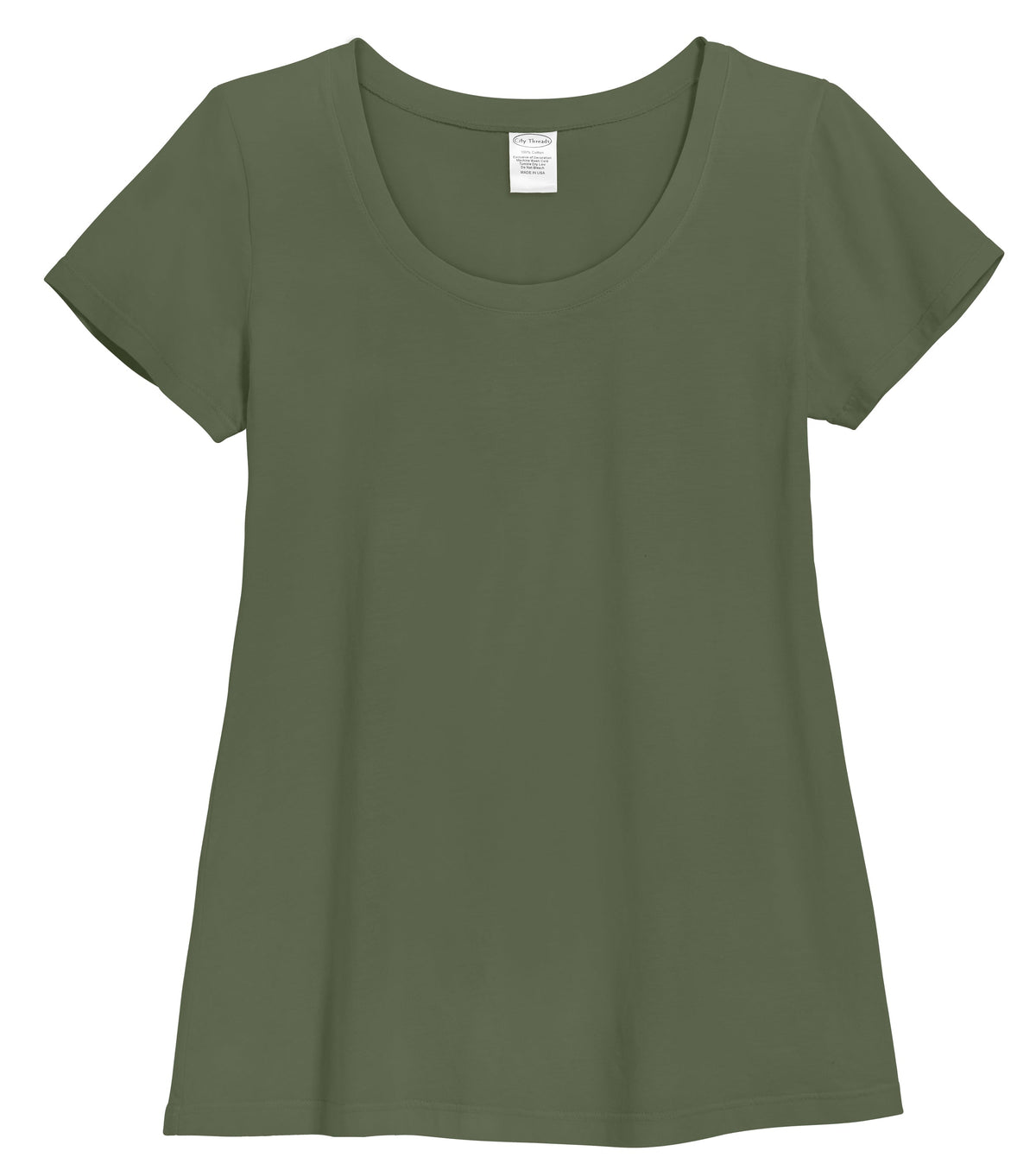 Women's Soft Supima 100% Cotton Short Sleeve Everyday Comfy Crew Tee | Turtle