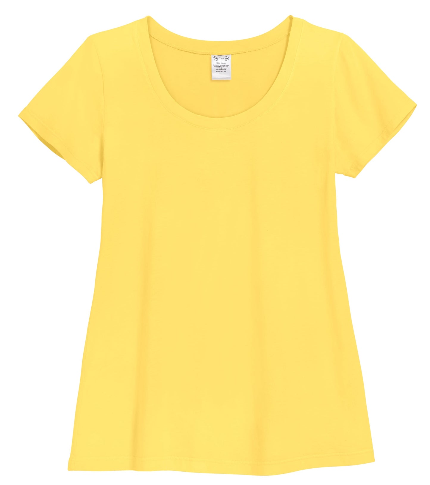 Women's Soft Supima 100% Cotton Short Sleeve Everyday Comfy Crew Tee | Yellow