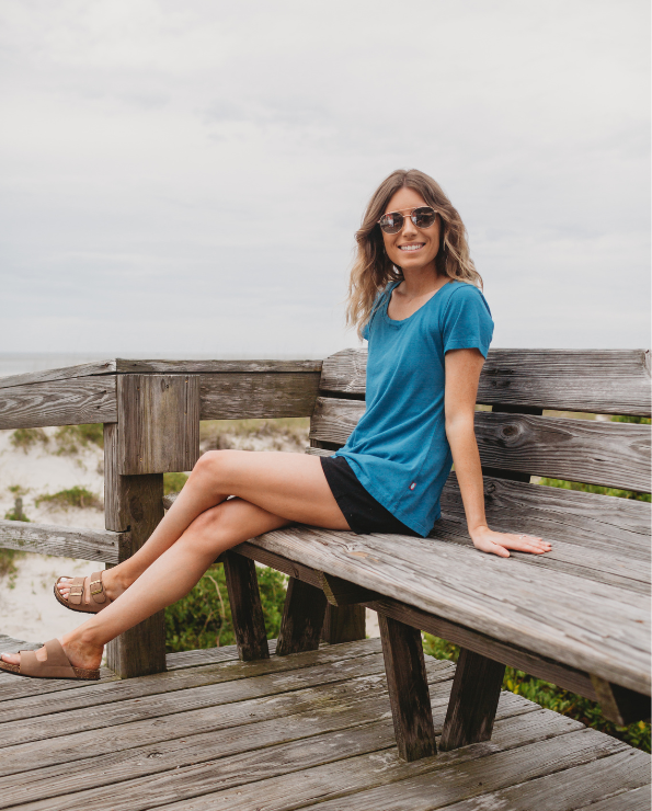Women's Soft Supima 100% Cotton Short Sleeve Everyday Comfy Crew Tee | Turtle