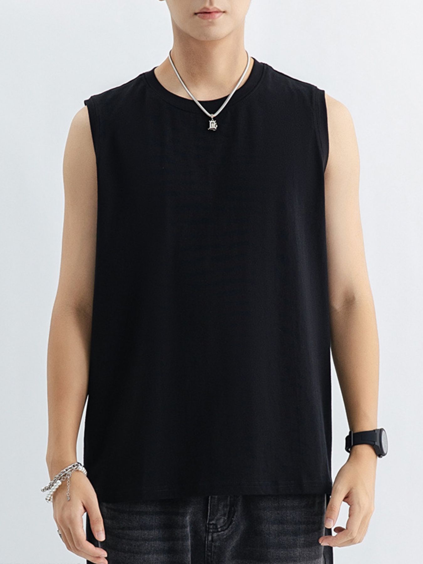 Men's Plus Size Round Neck Tank