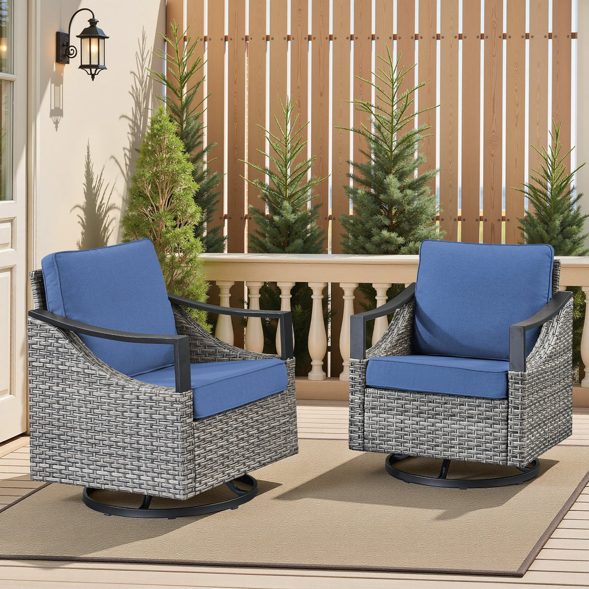 Outdoor Swivel Rocking Glider Chairs Set of 2