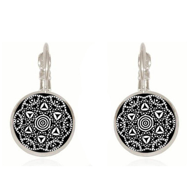 Charm Henna Yoga Amulet Mandala Earrings – Bohemian Drop Earrings