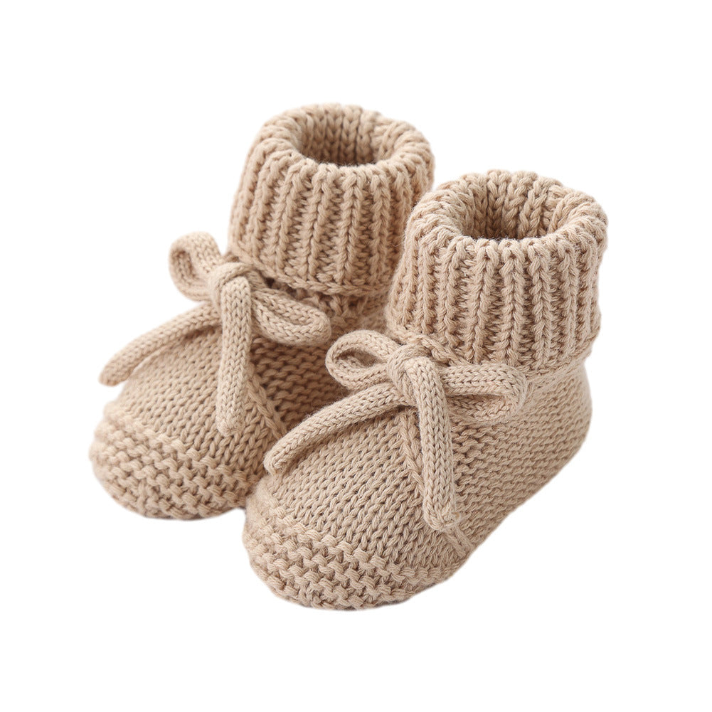 Bow-tie Strap Knitted Toddler Shoes